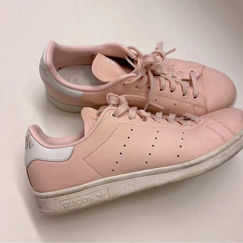 Adidas GENUINE Stan Smith Womens Casual Trainers pink sneakers leather 9